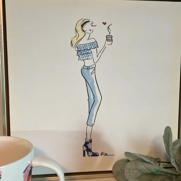 Monica Lee girl loves coffee wall art. - Picture 3 of 4